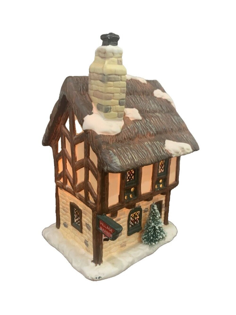 The Village Barber House Light Building Christmas Valley Seasonal Specialties